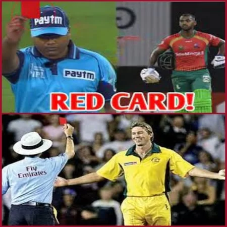 Cricket red card, History, Rules, Team and Player Name