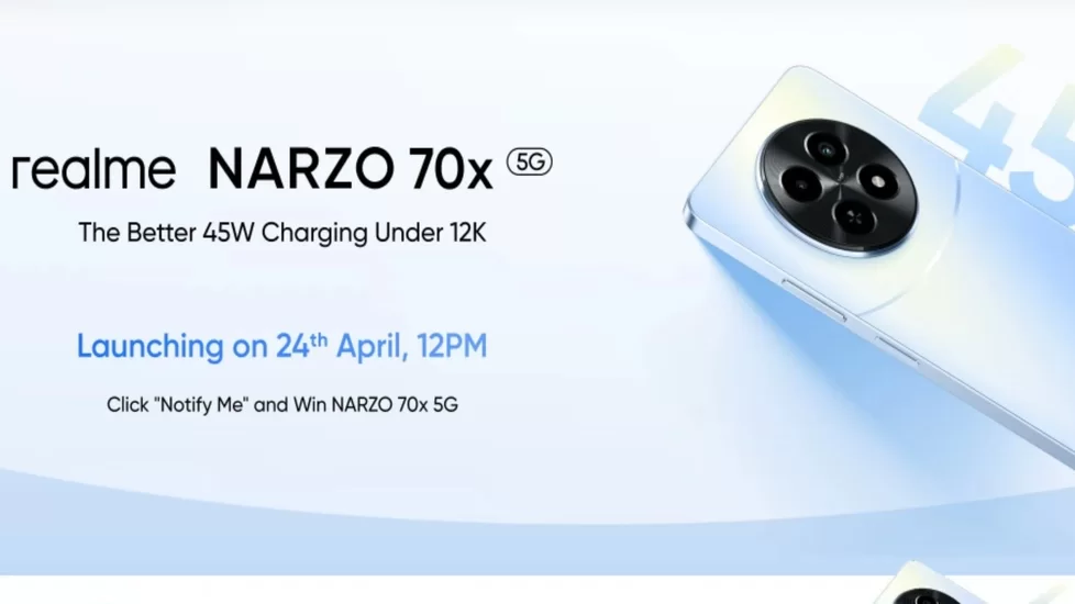 Realme Narzo 70x 5G will be launched in India on April 24 under 12K